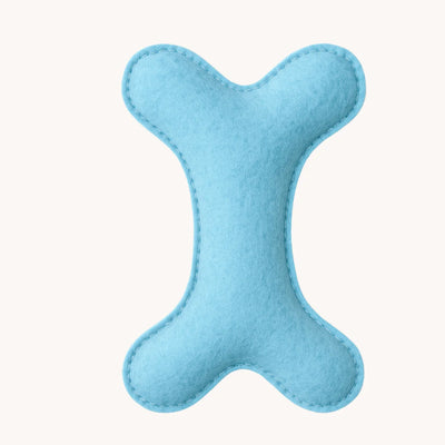 Tail Squad Eco-Friendly Felt Bone Toy For Dogs (Ice Blue)