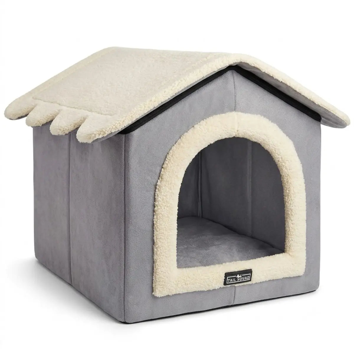 grey cat hut house