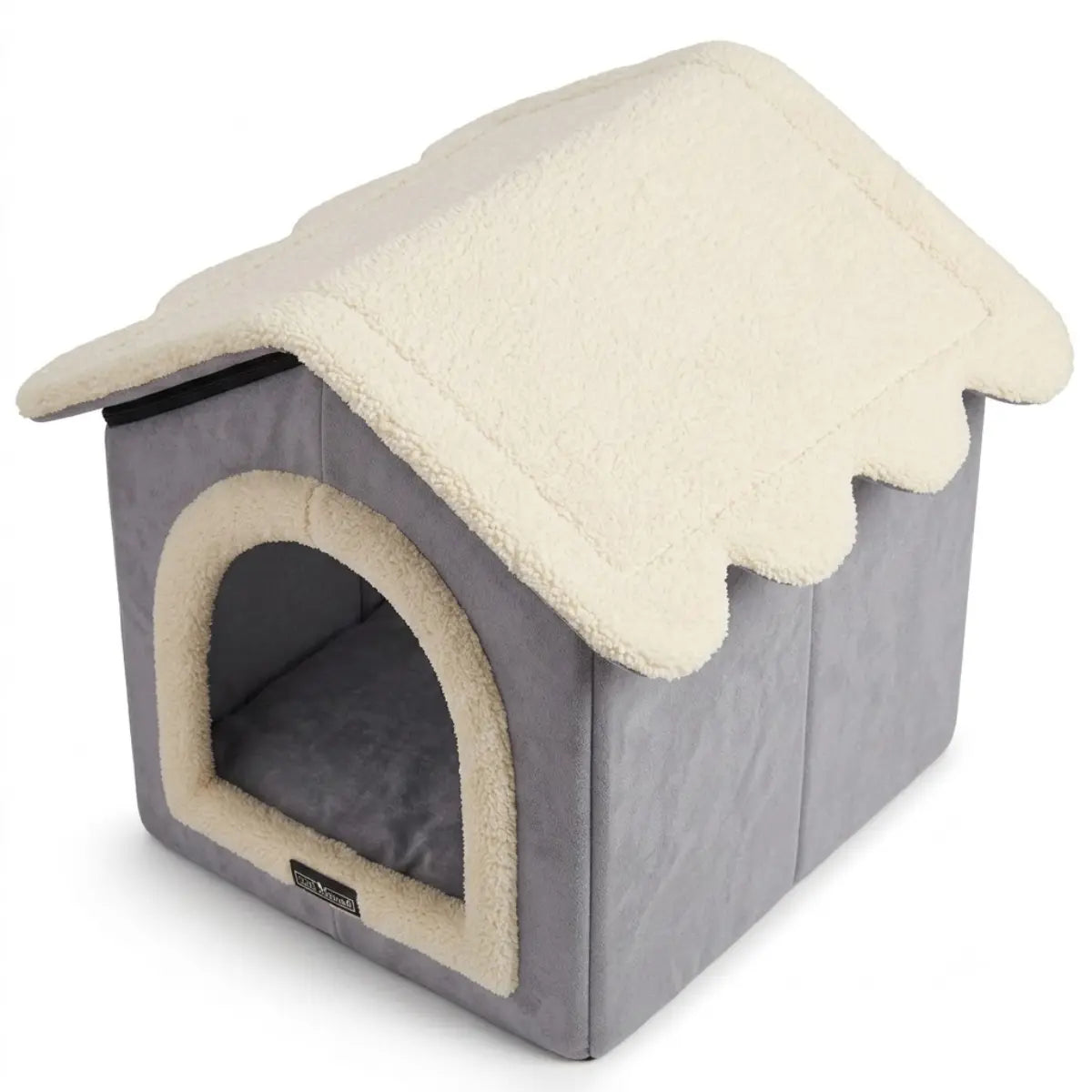 indoor grey cat hut house