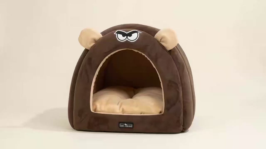Brown Caterpillar Dog Hut pdp video
