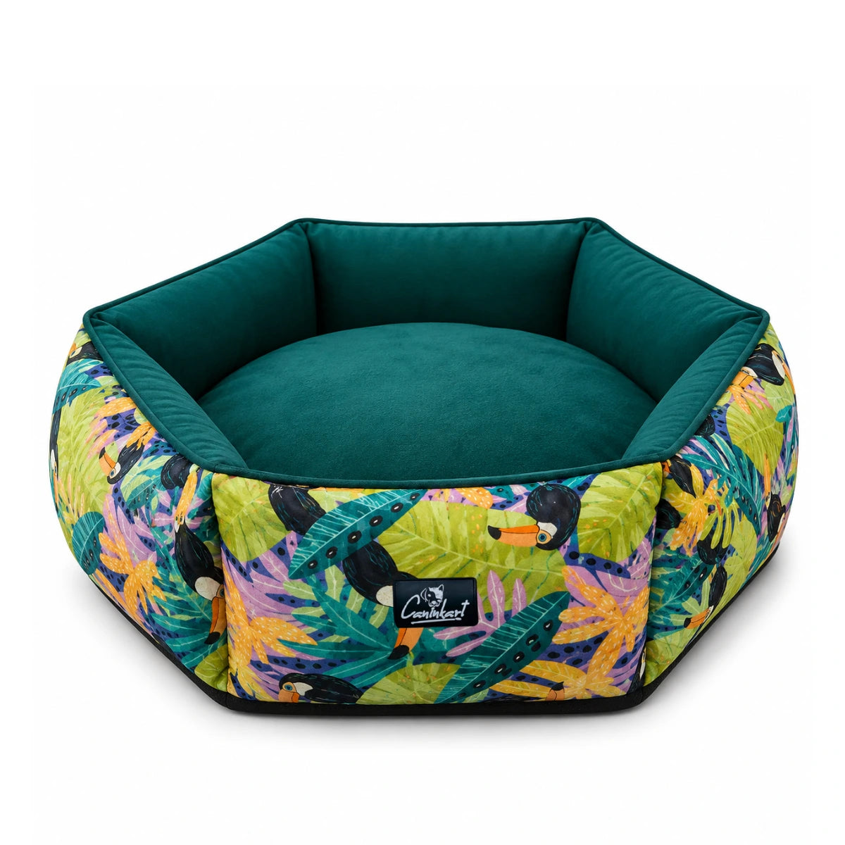 printed bed of dog