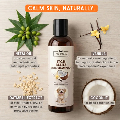 Itch Relief Sulphate-Free Dog Shampoo for Dry & Itchy Skin- 200ml