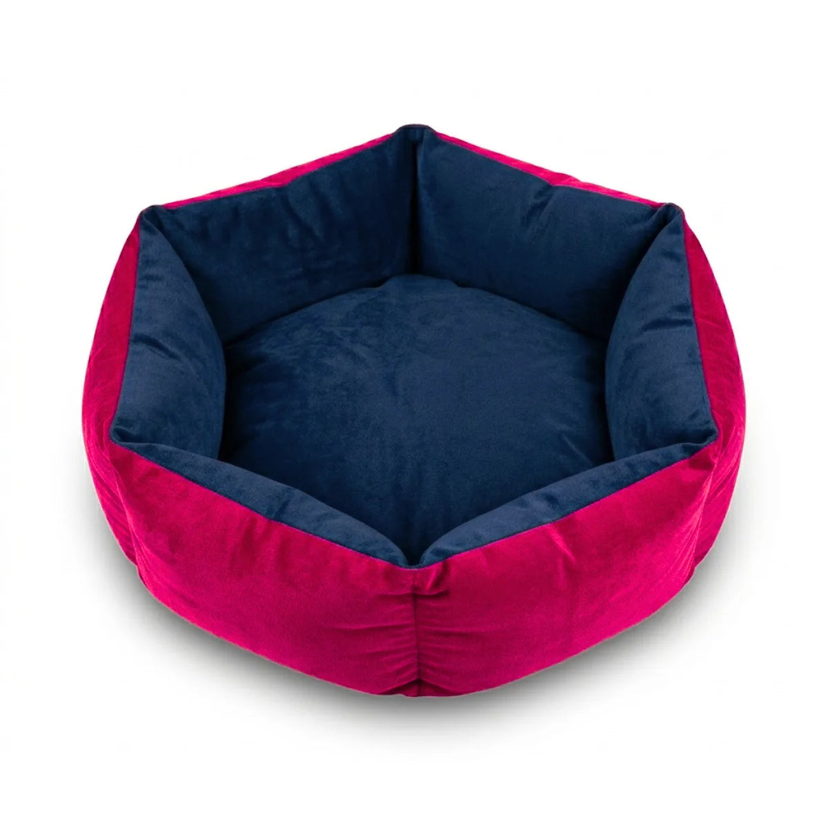 Tail Squad Reversible Summer Bed Small showing reversible blue inner and red outer side soft washable pet sleeping bed
